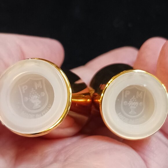 Vintage PM Italy Gold-Tone S&P Shakers Hollywood Regency Barware Hostess Set - Picture 8 of 9